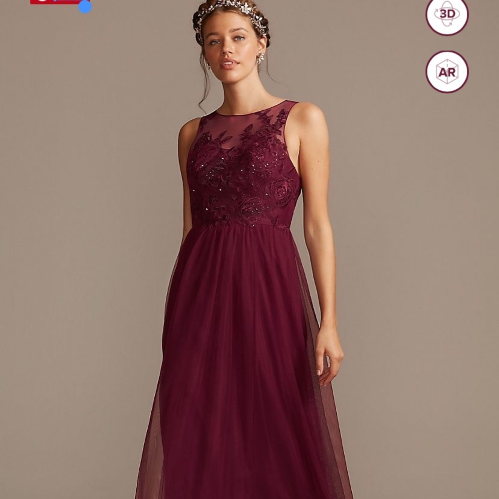 NWT Red Wine David’s Bridal Dress Size 10